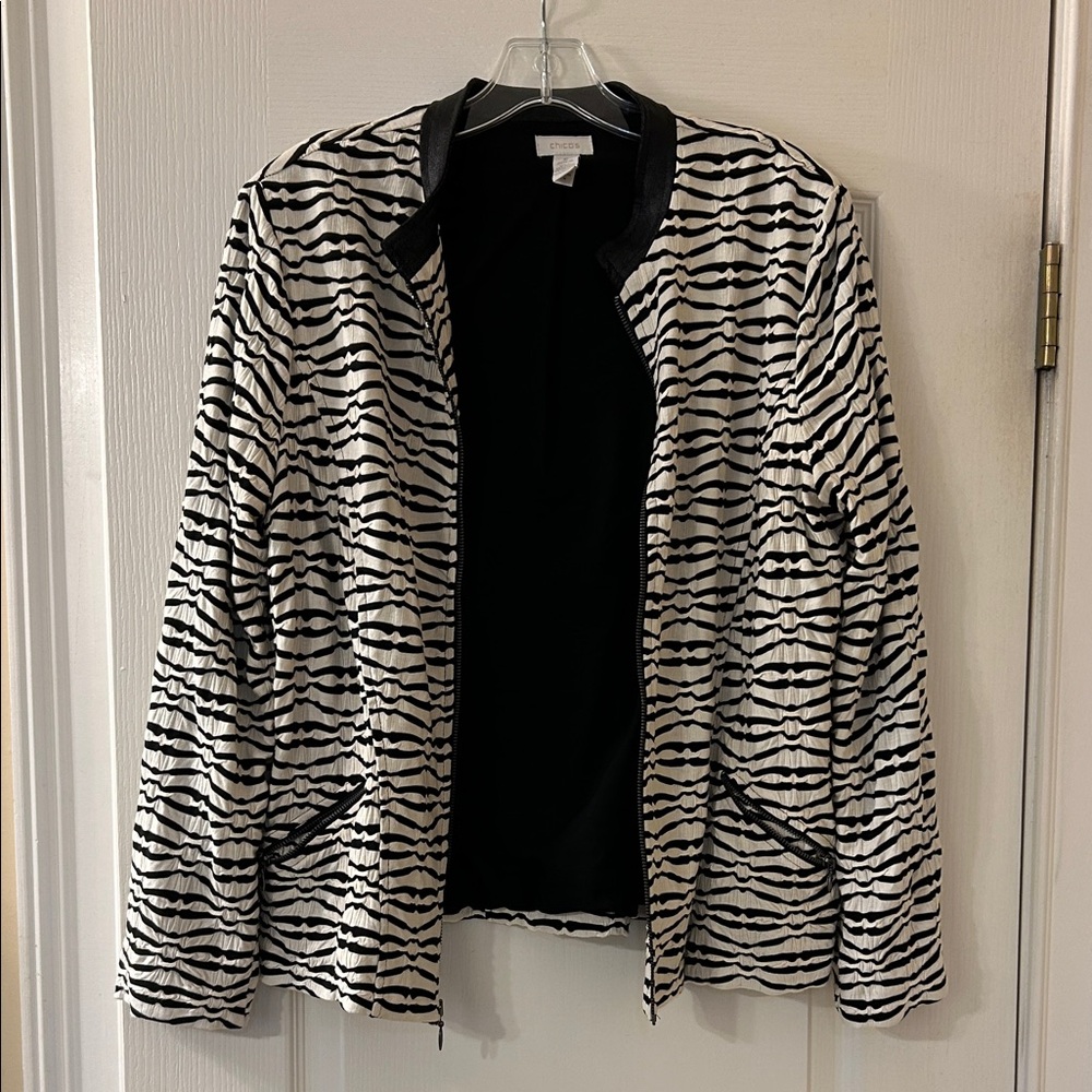 Chico's Monochrome Patterned Jacket - image 1
